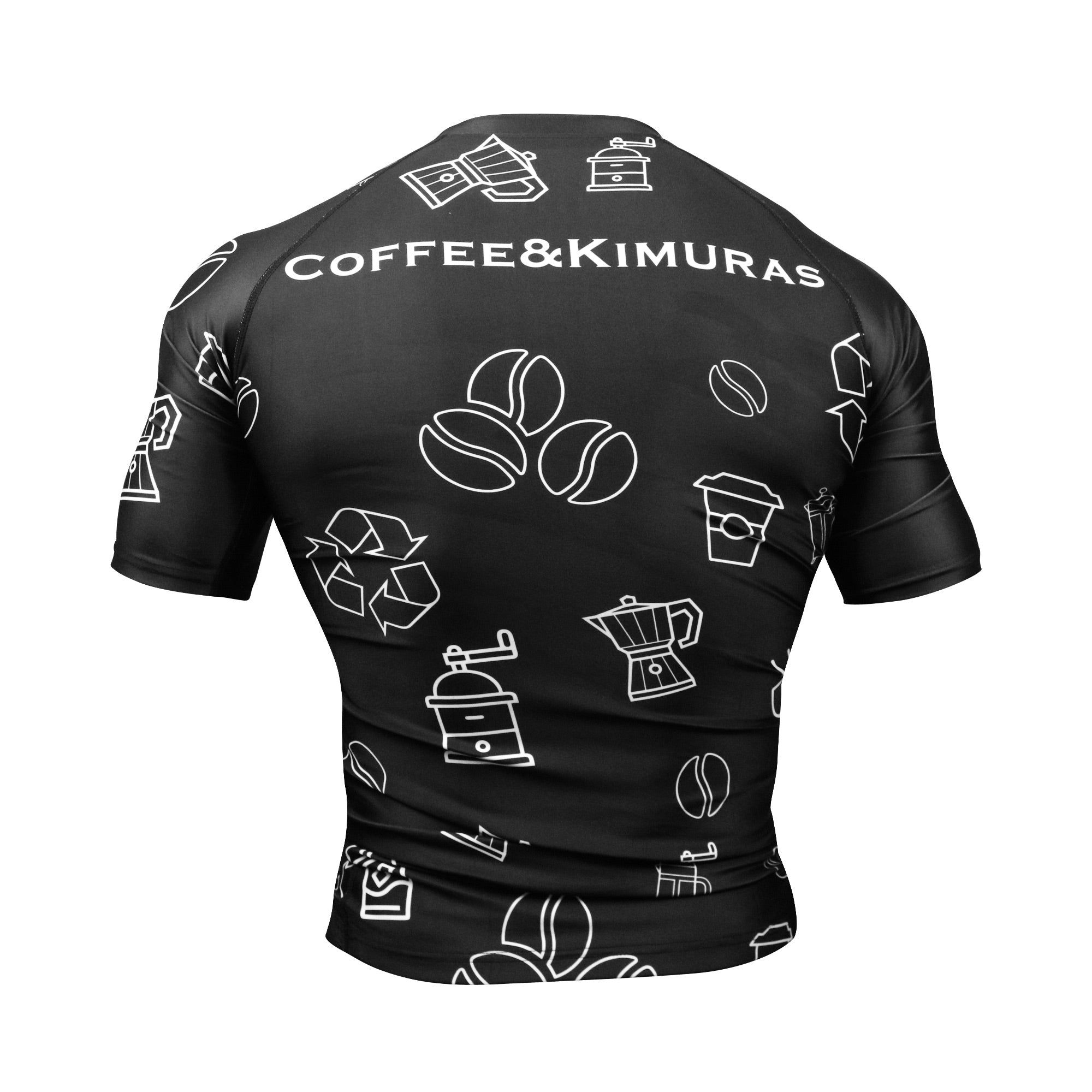 Inverted Doodle Short Sleeve Rashguard - Coffee&Kimuras