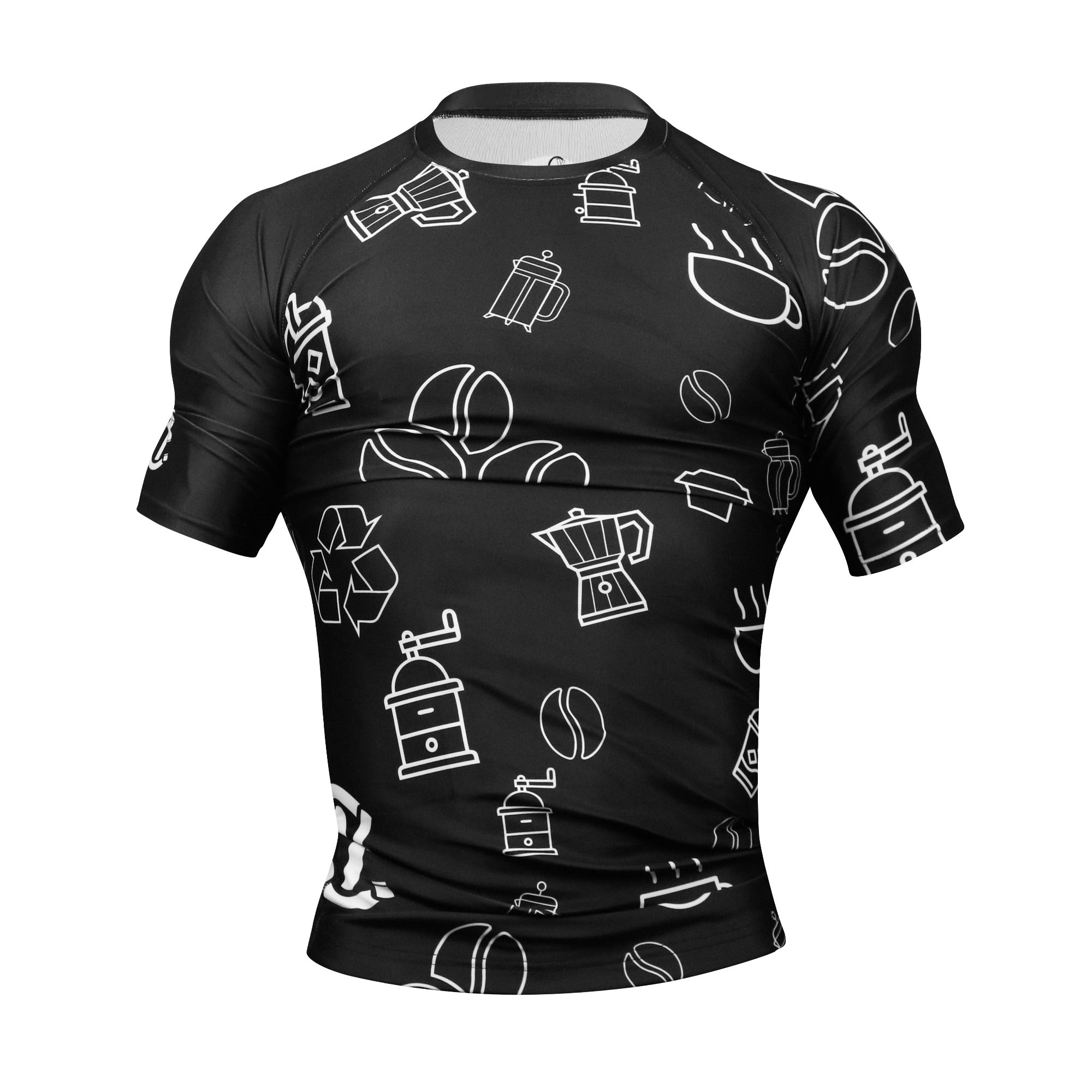 Inverted Doodle Short Sleeve Rashguard - Coffee&Kimuras