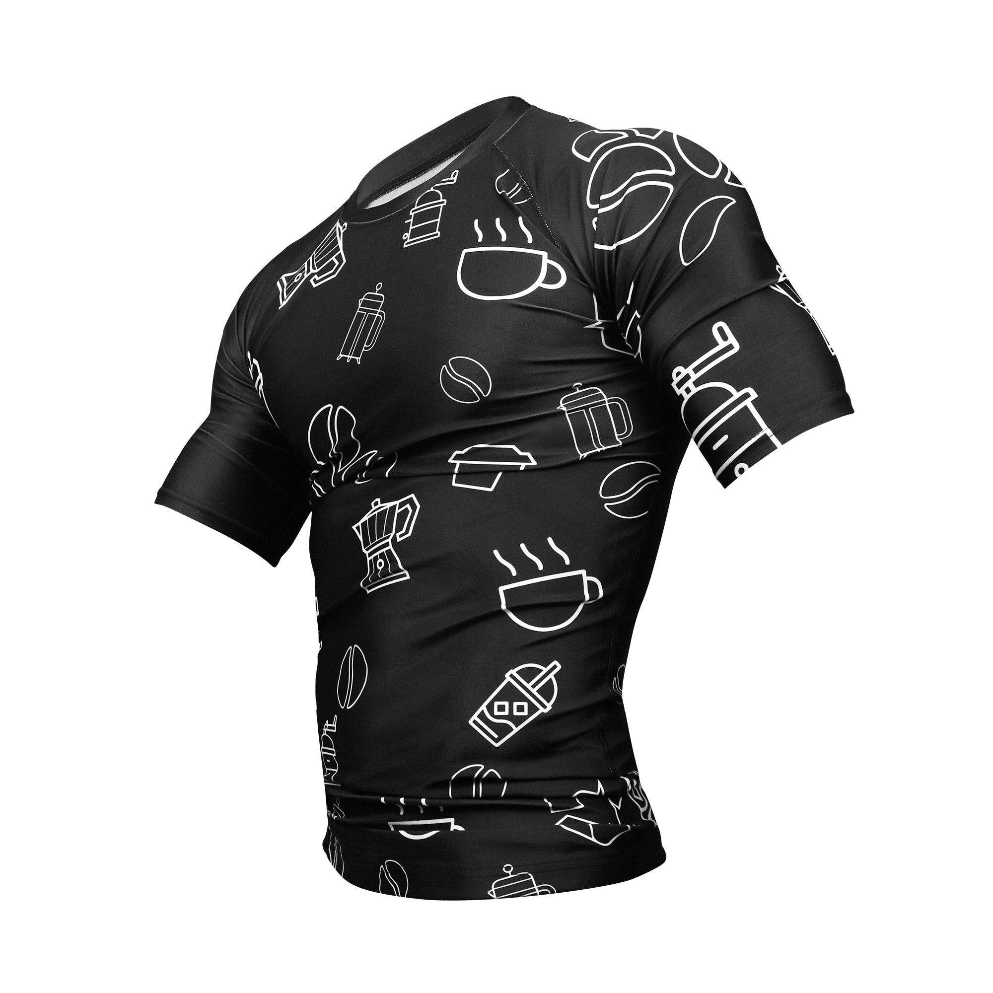 Inverted Doodle Short Sleeve Rashguard - Coffee&Kimuras