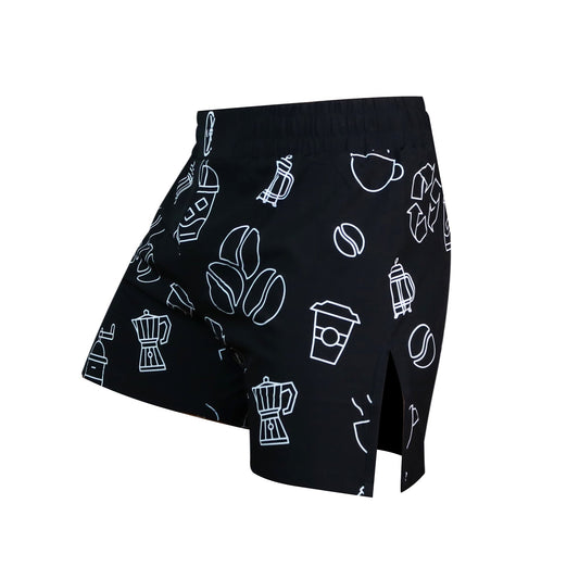 Inverted Doodle Hybrid Fight Shorts - Coffee&Kimuras