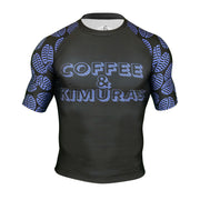 Signature 2.0 Ranked Short Sleeve Rashguard - Blue - Coffee&Kimuras Coffee And Kimuras BJJ Jiu Jitsu MMA Apparel Rashguard Shorts Fightwear