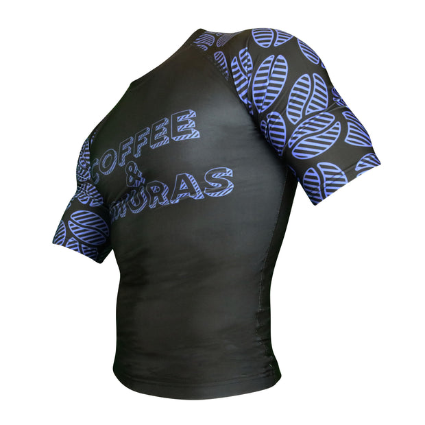 Signature 2.0 Ranked Short Sleeve Rashguard - Blue - Coffee&Kimuras Coffee And Kimuras BJJ Jiu Jitsu MMA Apparel Rashguard Shorts Fightwear