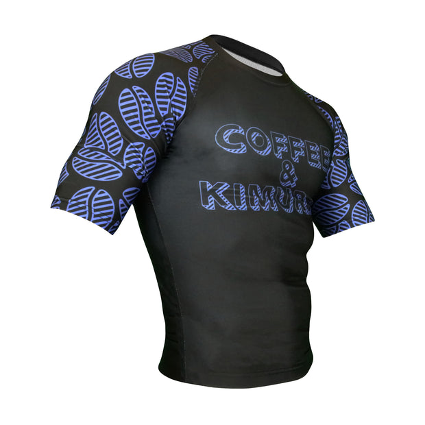 Signature 2.0 Ranked Short Sleeve Rashguard - Blue - Coffee&Kimuras Coffee And Kimuras BJJ Jiu Jitsu MMA Apparel Rashguard Shorts Fightwear